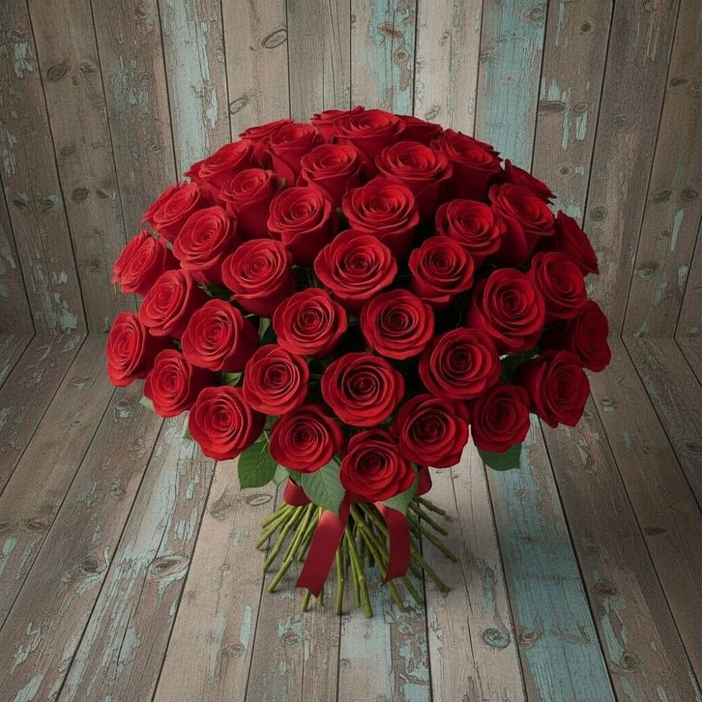 Букет 55 Красных роз Фридом в Селижарово