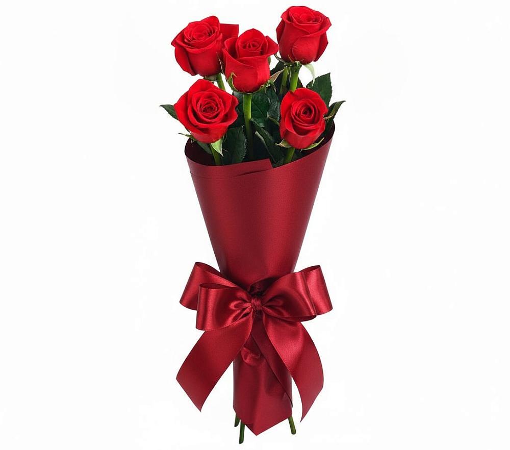 Букет 5 Красных роз Эдлесс Лав в Селижарово