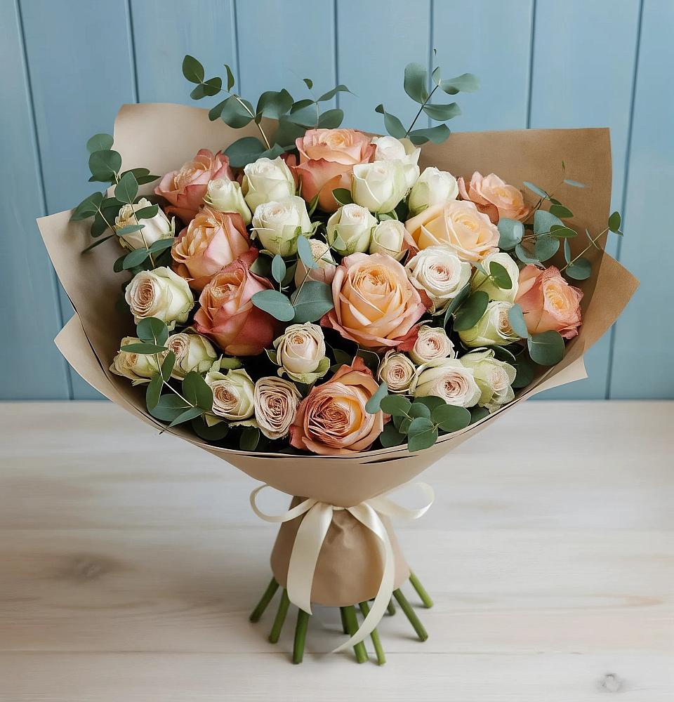 Букет цветов из: Альстромерии и Розы в Селижарово