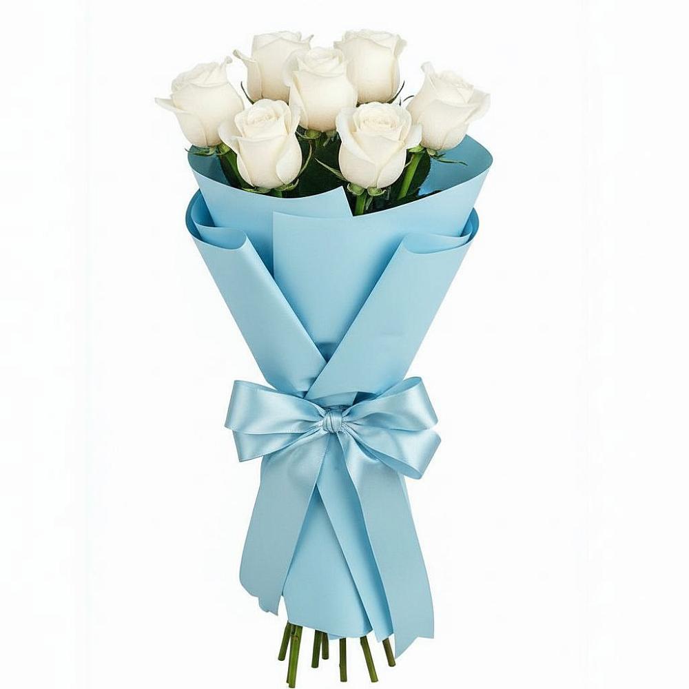 Букет 7 белых роз Проуд в Селижарово