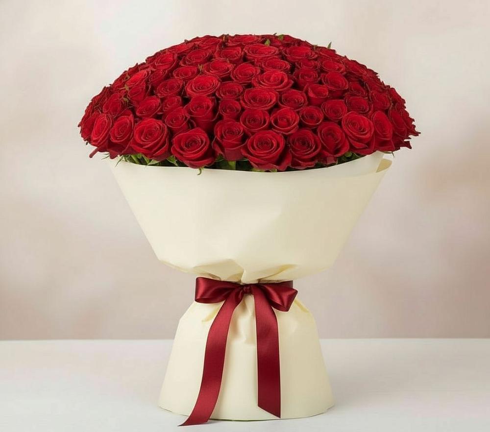 Букет 101 Красная роза Милано в Селижарово