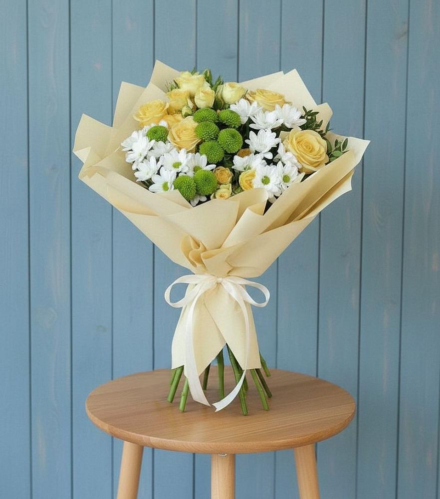 Букет цветов из: Хризантемы и Розы в Селижарово