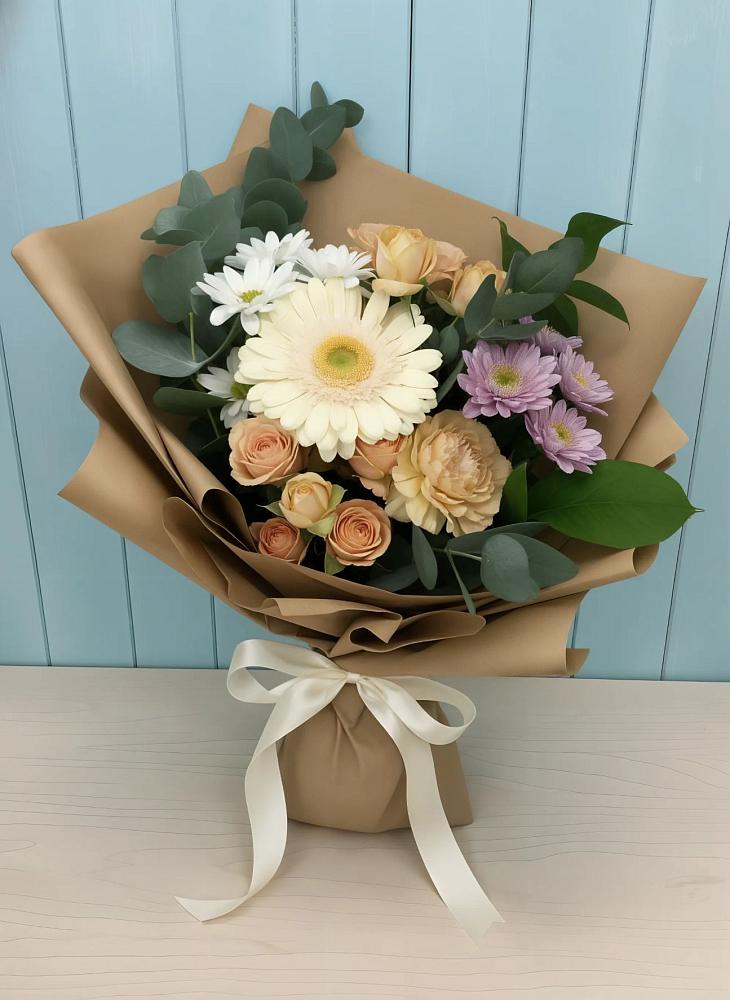 Букет цветов из: Герберы и Хризантемы в Селижарово