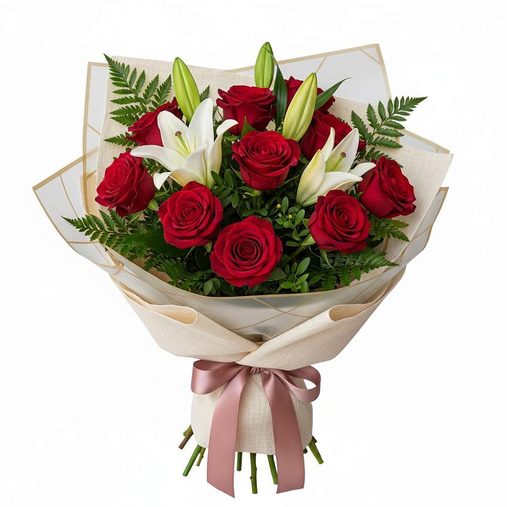 Букет цветов из: Лилии и Розы в Селижарово