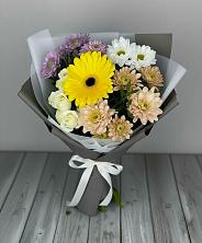 Букет цветов из:  Розы, Герберы и Хризантемы в Селижарово
