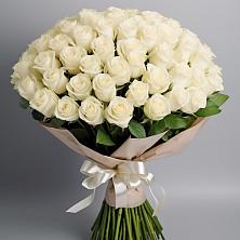 Букет 101 беля роза Белоснежка в Селижарово