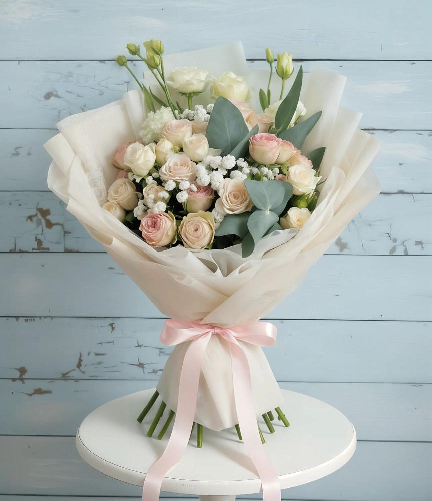 Букет цветов из: Розы и Лизиантусы в Селижарово