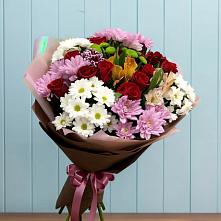 Букет цветов из:  Розы, Хризантемы и Альстромерии #REPLACE_PRED# Селижарово