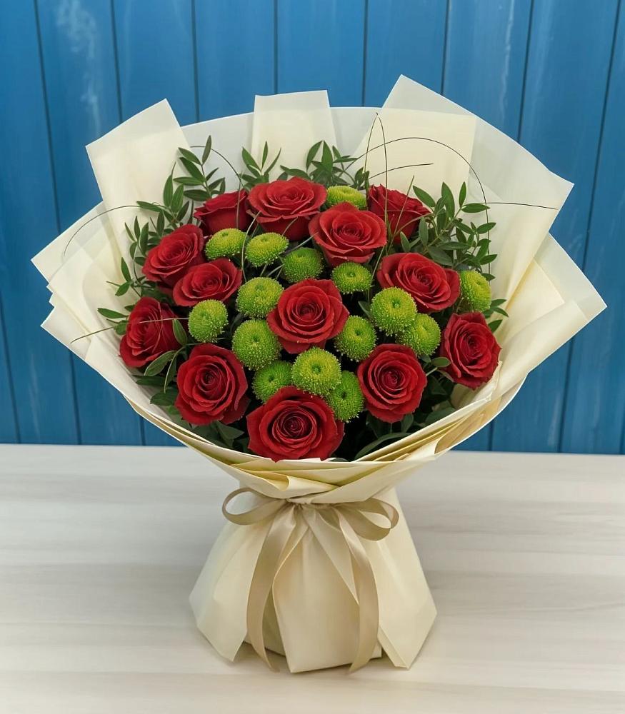 Букет цветов из: Розы и Хризантемы в Селижарово