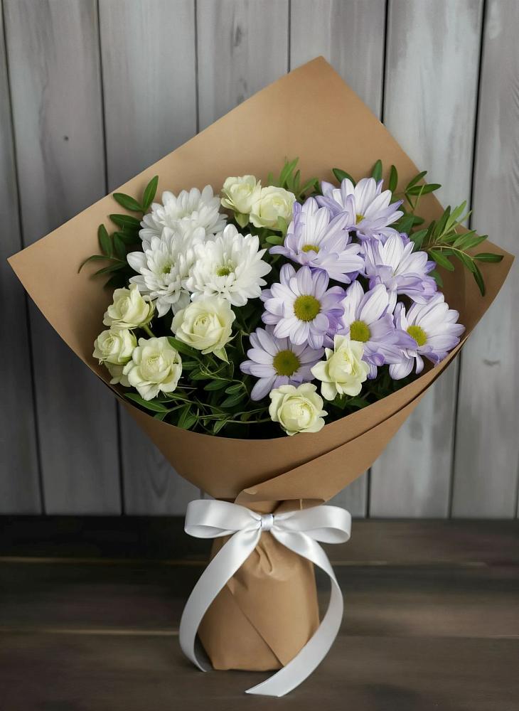 Букет цветов из: Хризантемы и Розы в Селижарово