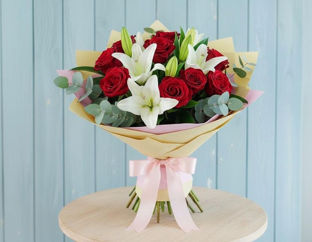 Букет цветов из: Лилии и Розы в Селижарово